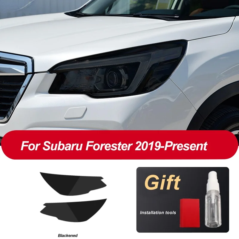 

2 Pcs Car Headlight Protective Film For Subaru Forester 2019 2020 Headlamp Restoration Transparent Black TPU Sticker Accessories