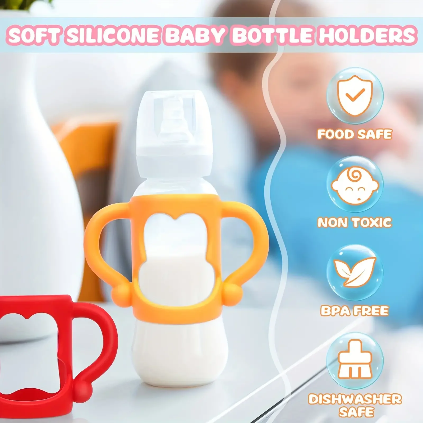 1Pcs Bottle Handle Baby Bottle Soft Silicone Handle Baby Holder Suitable for most bottles Accessories