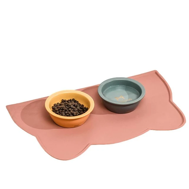 Splash Mat Silicone Dog Food Mat with Tall Lip