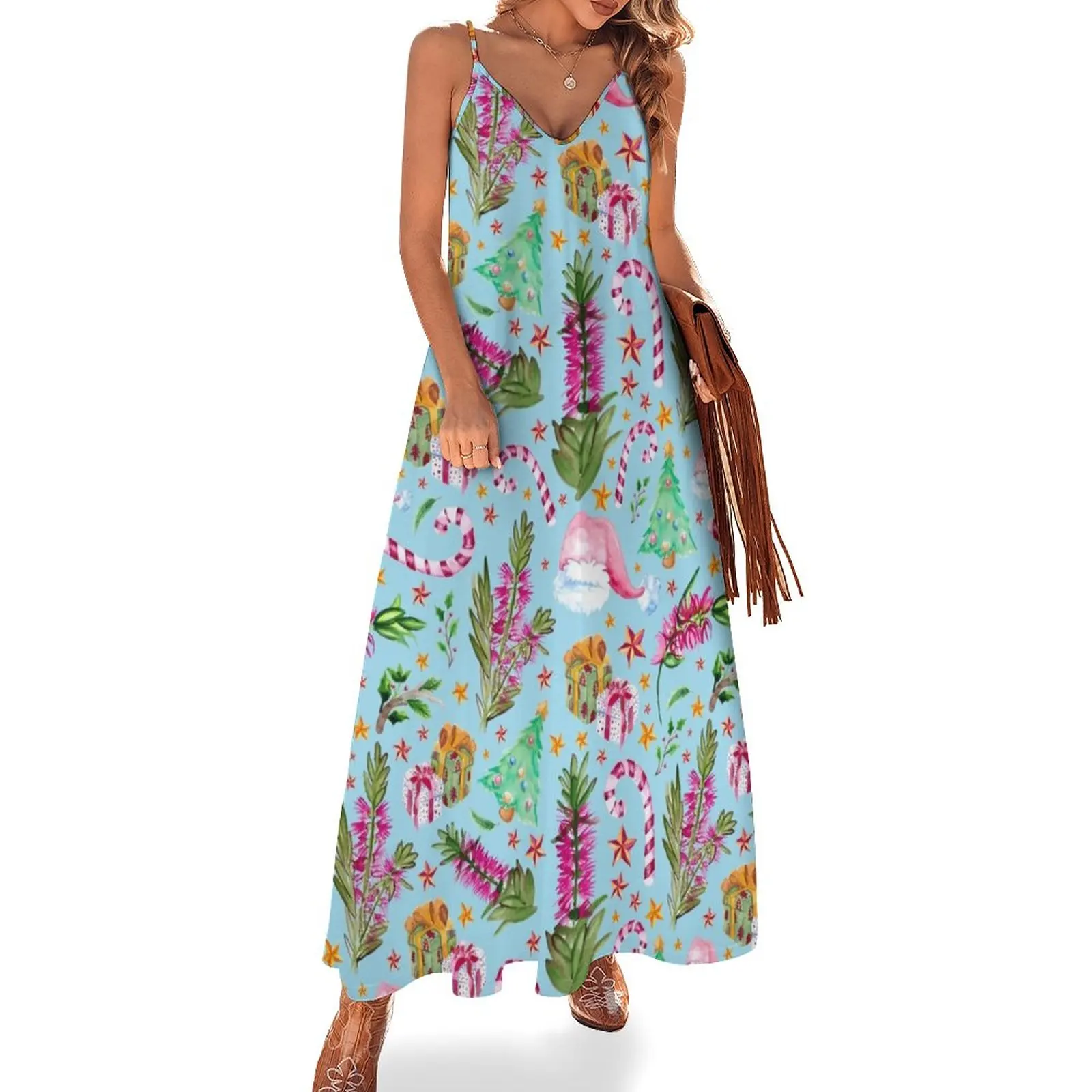 

Australian Native Florals - A Christmas Pattern Sleeveless Dress elegant dress dresses summer dresses for women