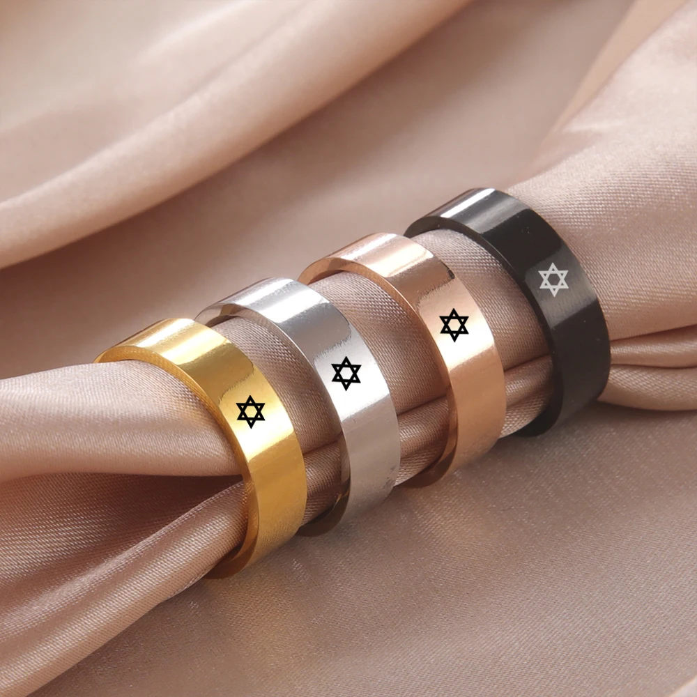 Jewish Shema Ring Israel Stainless Steel Blessing Ring Men and Women Religious Amulet Fashion Jewelry Wedding Gifts 4