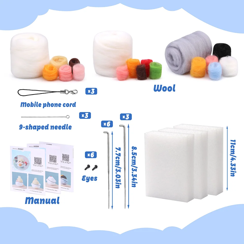 Needle Felting Supplies Kits Tools Doll Making for Beginners Adults
