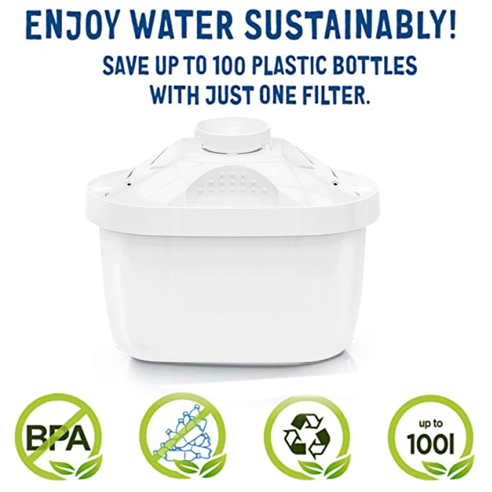 6 Pcs Alkaline Water Filter Cartridges Universal Replacement for Brita Maxtra+ Jug Boosts PH Reduces Impurities Improve taste