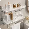 Bathroom Shelf Wall-mounted Shelves Cosmetic Storage Rack No-punch Sink Towel Shampoo Storage Rack Bath Organizer Accessories 4