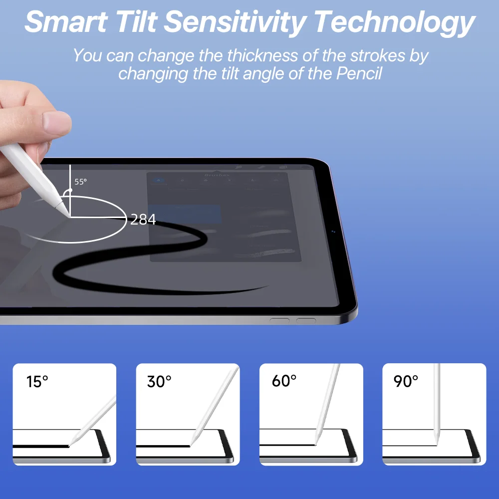 Caneta de Carregamento sem Fio para Ipad Apple Pencil Rejeição de Palma Inclinação Caneta Bluetooth Acessórios Ipad 20232023 - Imagem 5