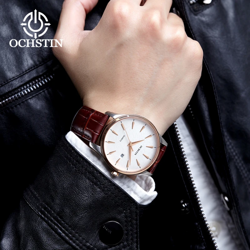 OCHSTIN2024 New Simple and Comfortable Dreamer Series Multifunction Quartz Movement Wristwatch Men's Quartz Watch