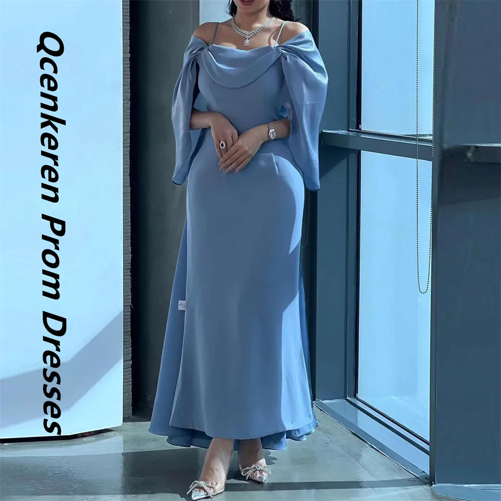 

Qcenkeren Spaghetti Straps Prom Dresses Floor Length Evening Dresses Elegant and Pretty Women's Ball-Gown