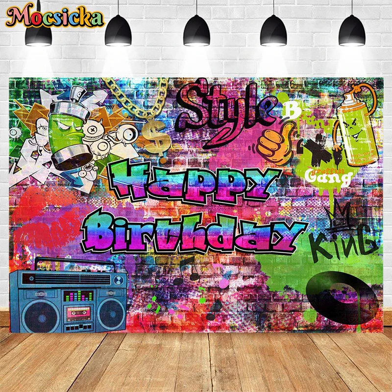 Mocsicka Graffiti Brick Wall Birthday Background Hip Hop Pop Music mocsicka-graffiti-brick-wall-birthday-background-hip-hop-pop-music