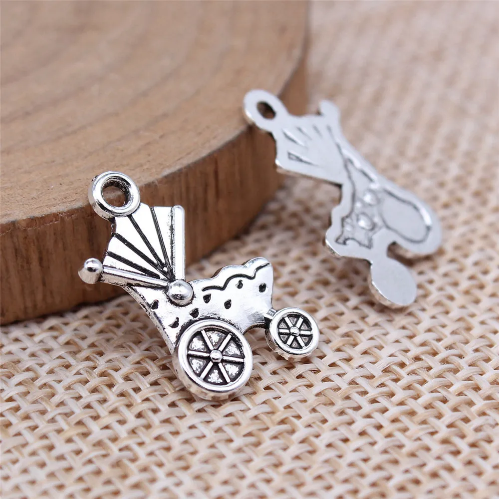 

Couple Pendants Baby Carriage Charms Jewellery 12x19mm 40pcs