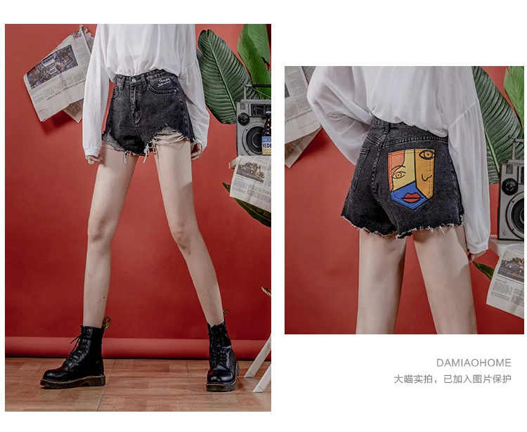 maternity shorts Jeans Shorts Women Vintage Denim Shorts Casual Trousers Women Pocket print Jeans Sexy Buttock Streetwear Hot Short Pants linen shorts