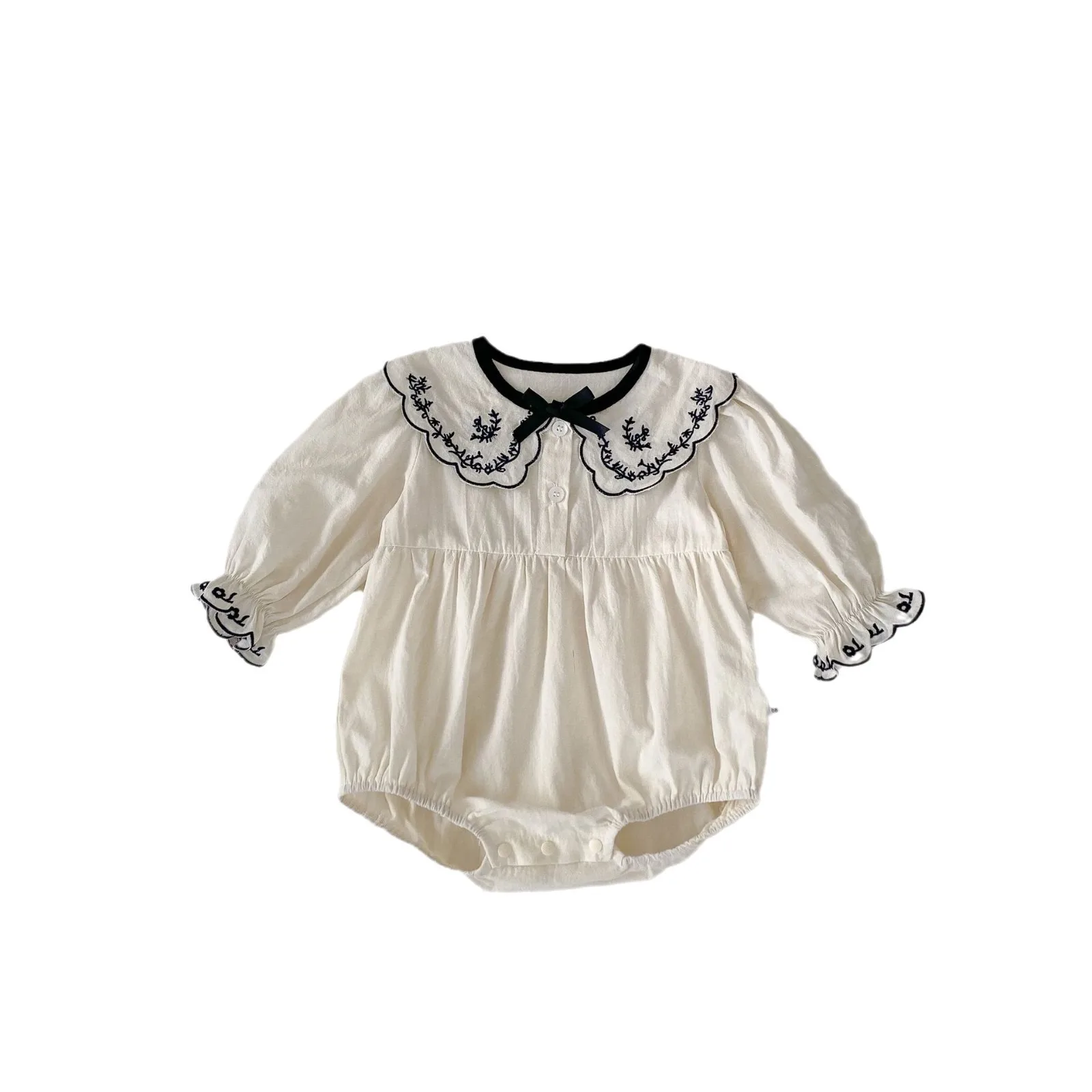 Baby Girl Embroidered Collar Bodysuit 6