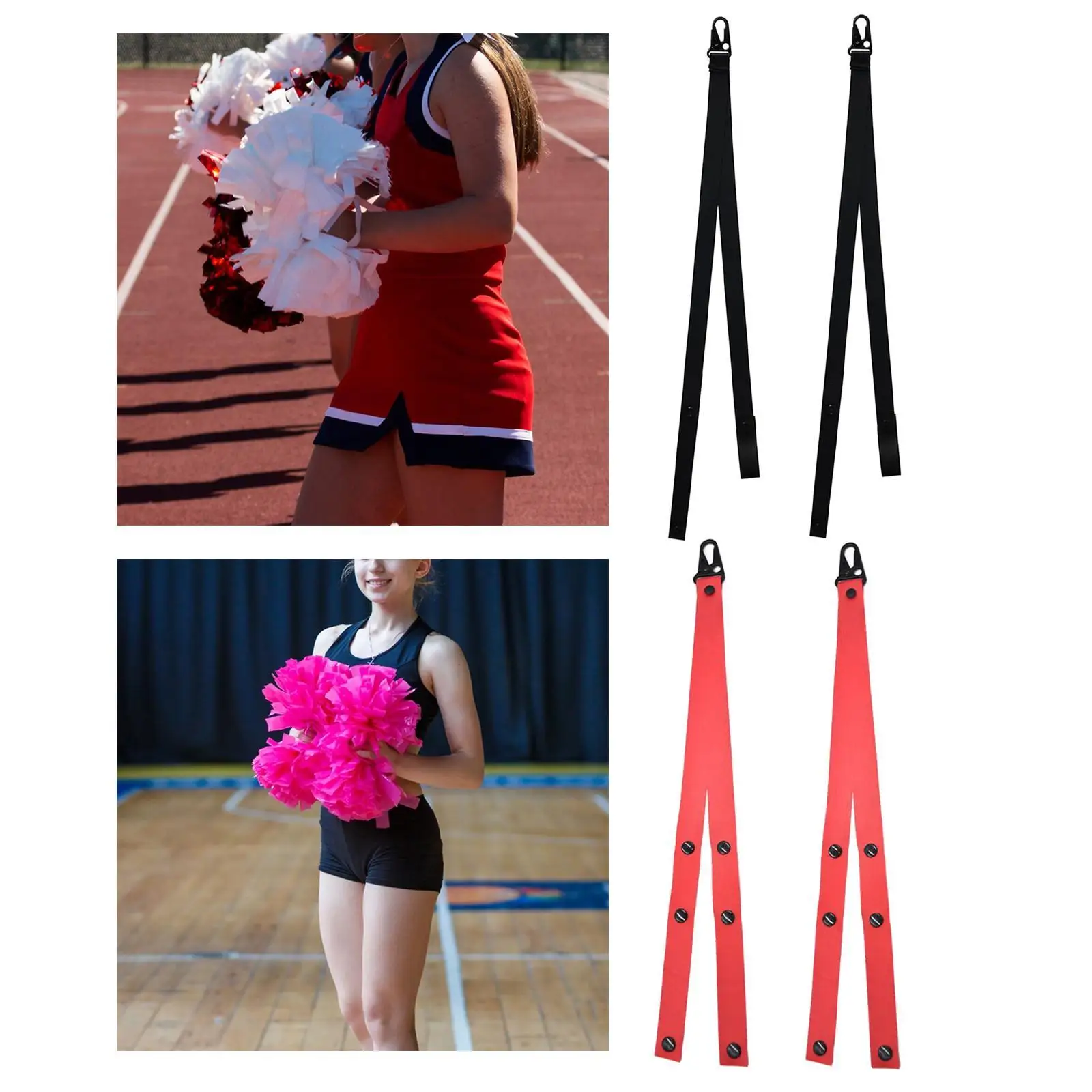 2 Pieces Poms Holder Strap Cheerleading Accessories for Ceremony Dance Party