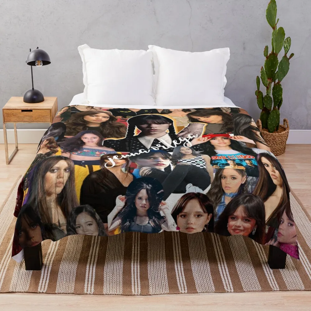 

Jenna Ortega Assorted Superfine Repetitive Ultimate Photo Collage - 5 Throw Blanket bed plaid Sofa Blankets Comforter Blanket