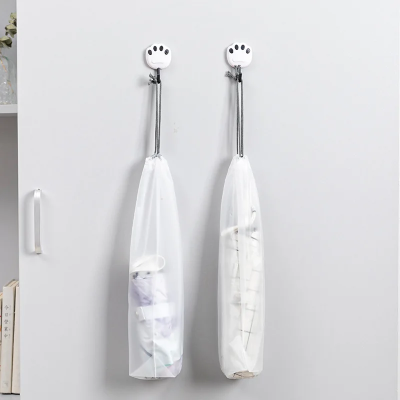 

10 Pcs Reusable Portable Folding Umbrella Drawstring Storage Bag Home Organizer Translucent Waterproof Plastic 33x13cm