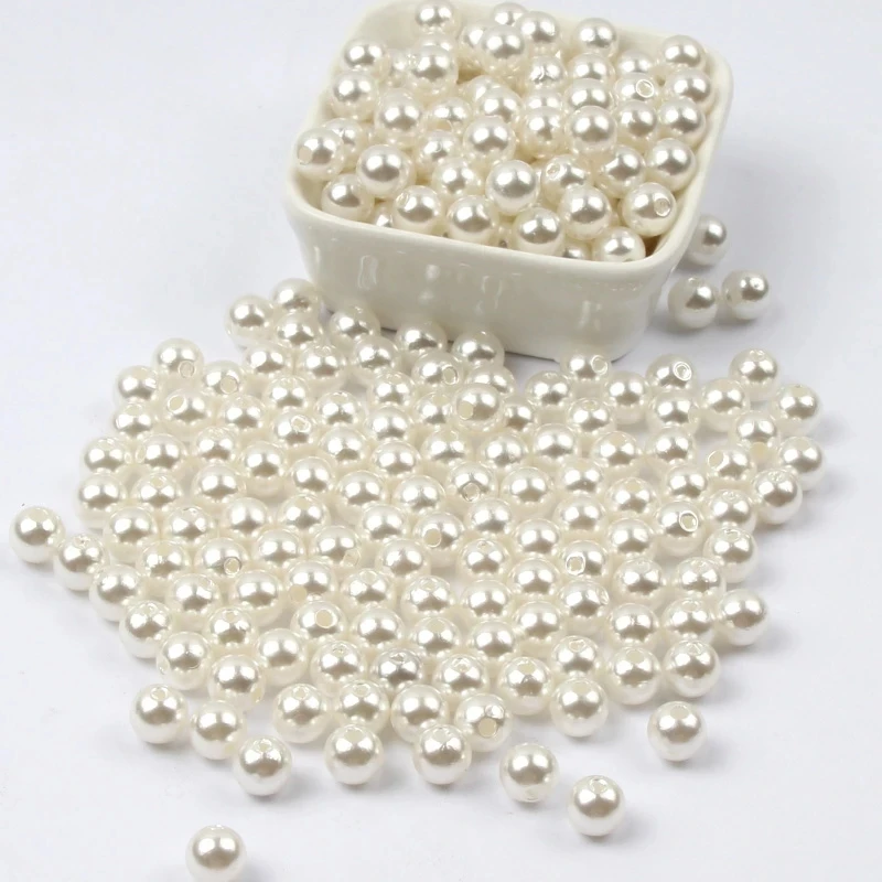 Imitation Pearl Beads 3-30mm With Hole Garment Acrylic For DIY Sewing Clothing Decoration Handmade Crafts Accessories