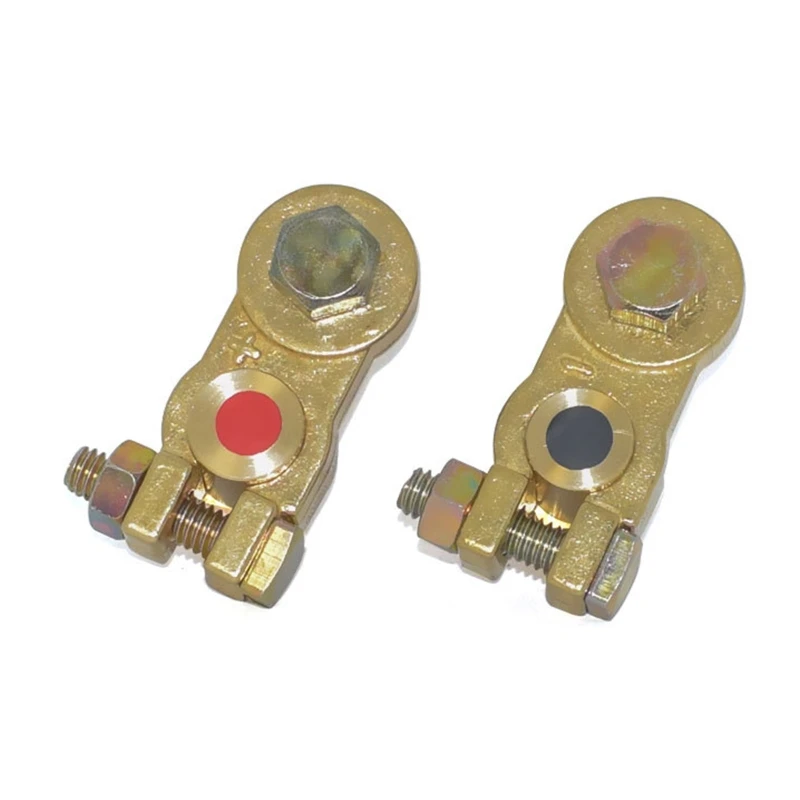 Battery Terminal Connectors 2Pcs Car Battery Terminal Connector Clamp M10 M6 M8 Brass Stud Wire Binding Post Thread Screw Power Supply Connector Terminal