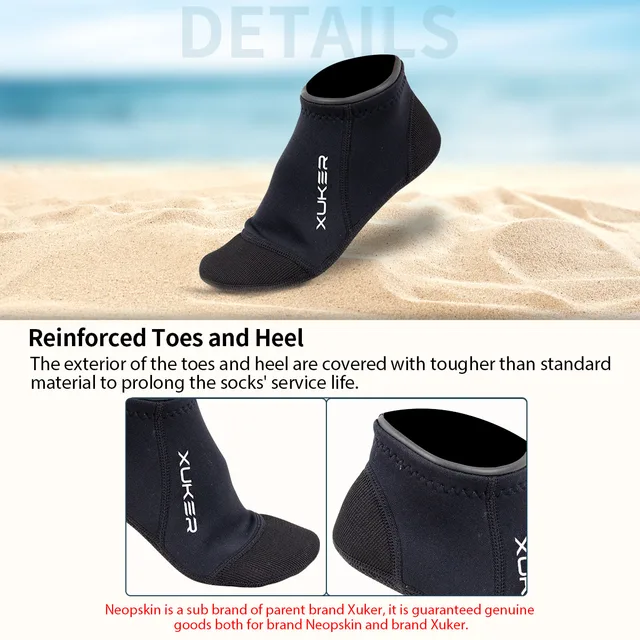 3mm Neoprene Socks Beach Volleyball Diving Swimming Surfing Snorkeling Kayaking Rafting Water Booties, Flatlock Stitches,Low Cut 5