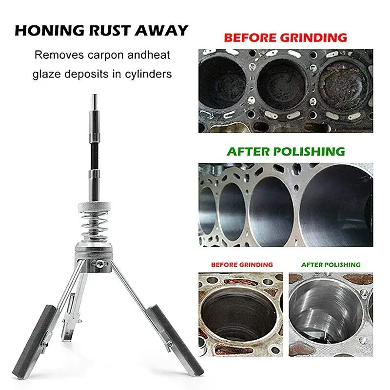 

51-177 mm Three-jaw Car Engine Cylinder Bore Hone Tool Brake Cylinder Sander Inner Diameter Grinder Steel Flexible Shaft Honing