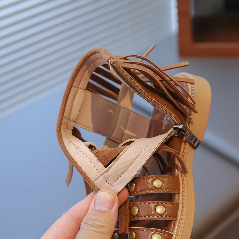 Girls Summer Non Slip High Top Roman Sandals