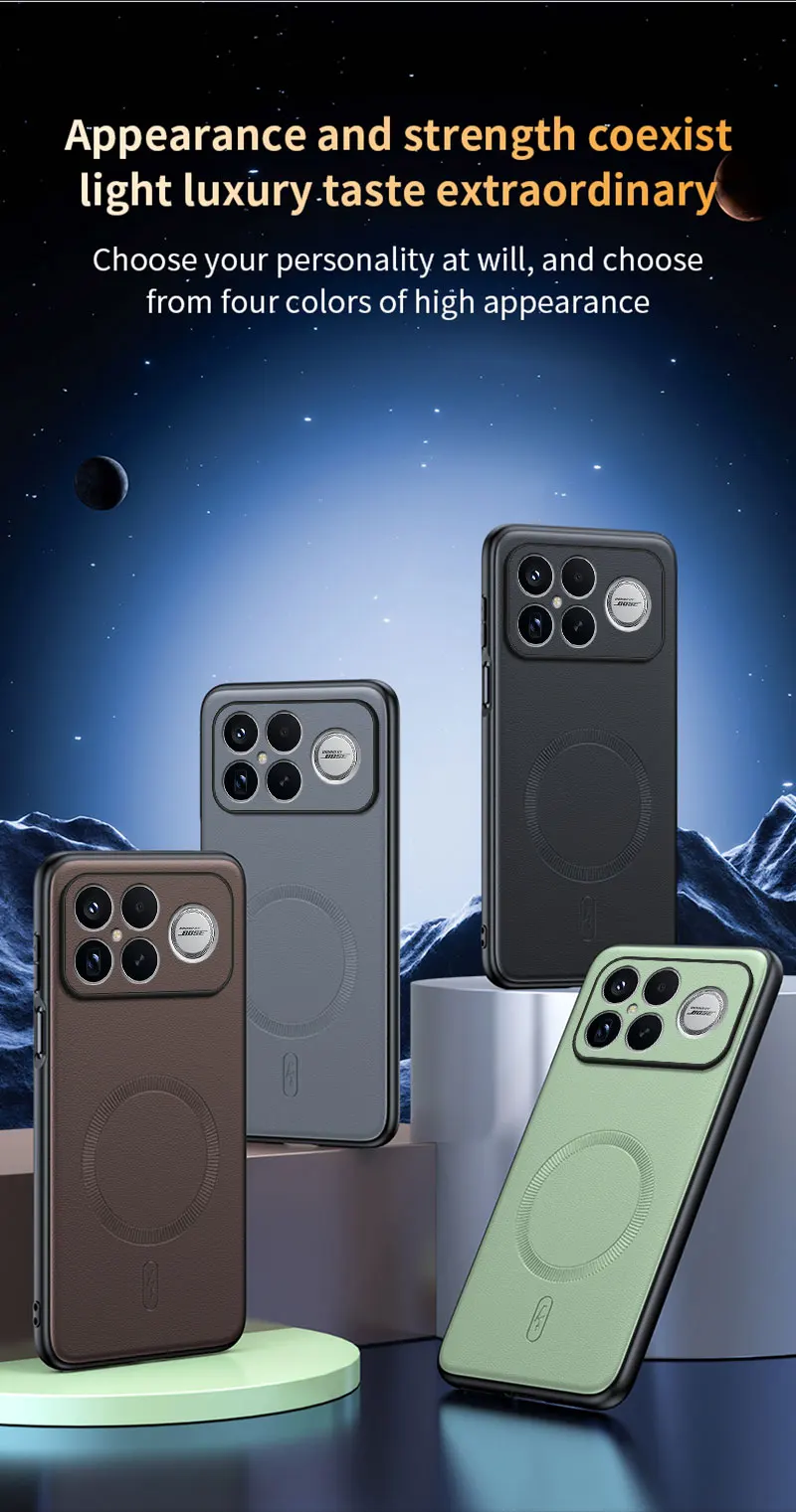 Für Redmi K90 Pro Max Fall Magnetische Leder Schild Abdeckung Für Redmi K90 Pro Max Anti-Fingerprint Nicht-Slip PC + TPU – Detail 7