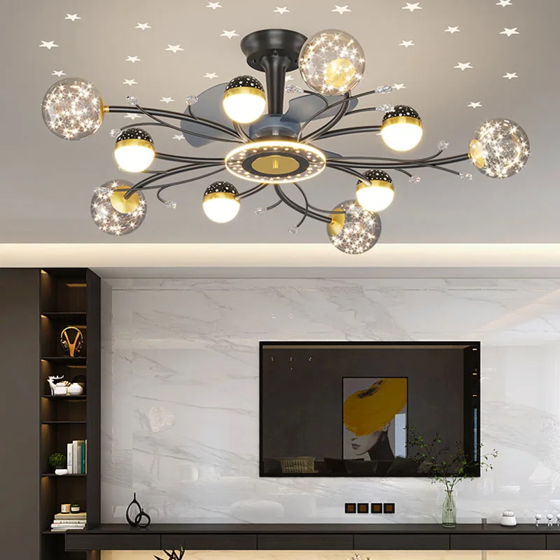 

Nordic living room led lights for room bedroom decor Ceiling fan light lamp dining room Ceiling fans with lights remote control
