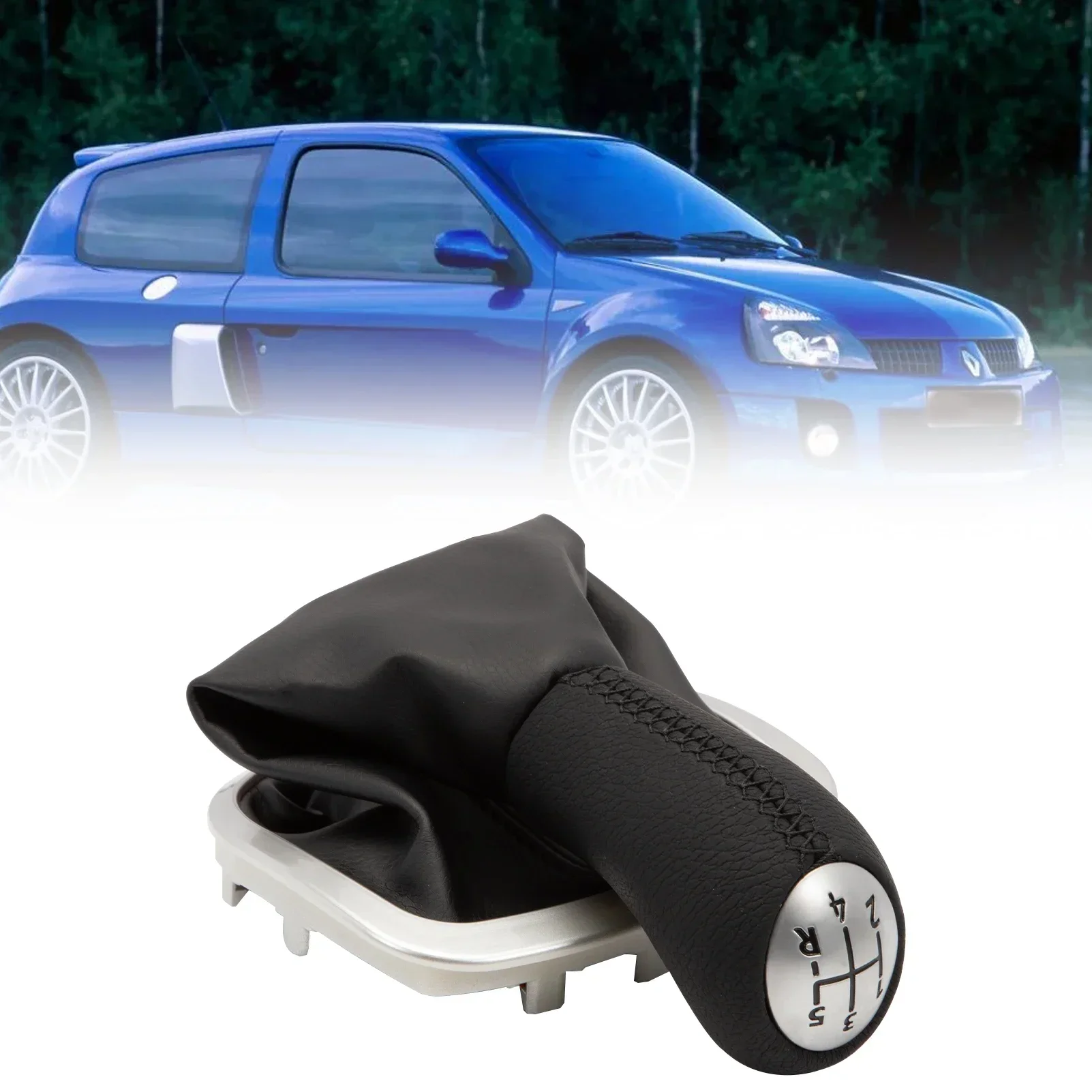 1neiSmartech Kegeladapter van kunststof voor versnellingspook, 5 versnellingen, compatibel met Renault Clio III Megane II Scenic II Kangoo
