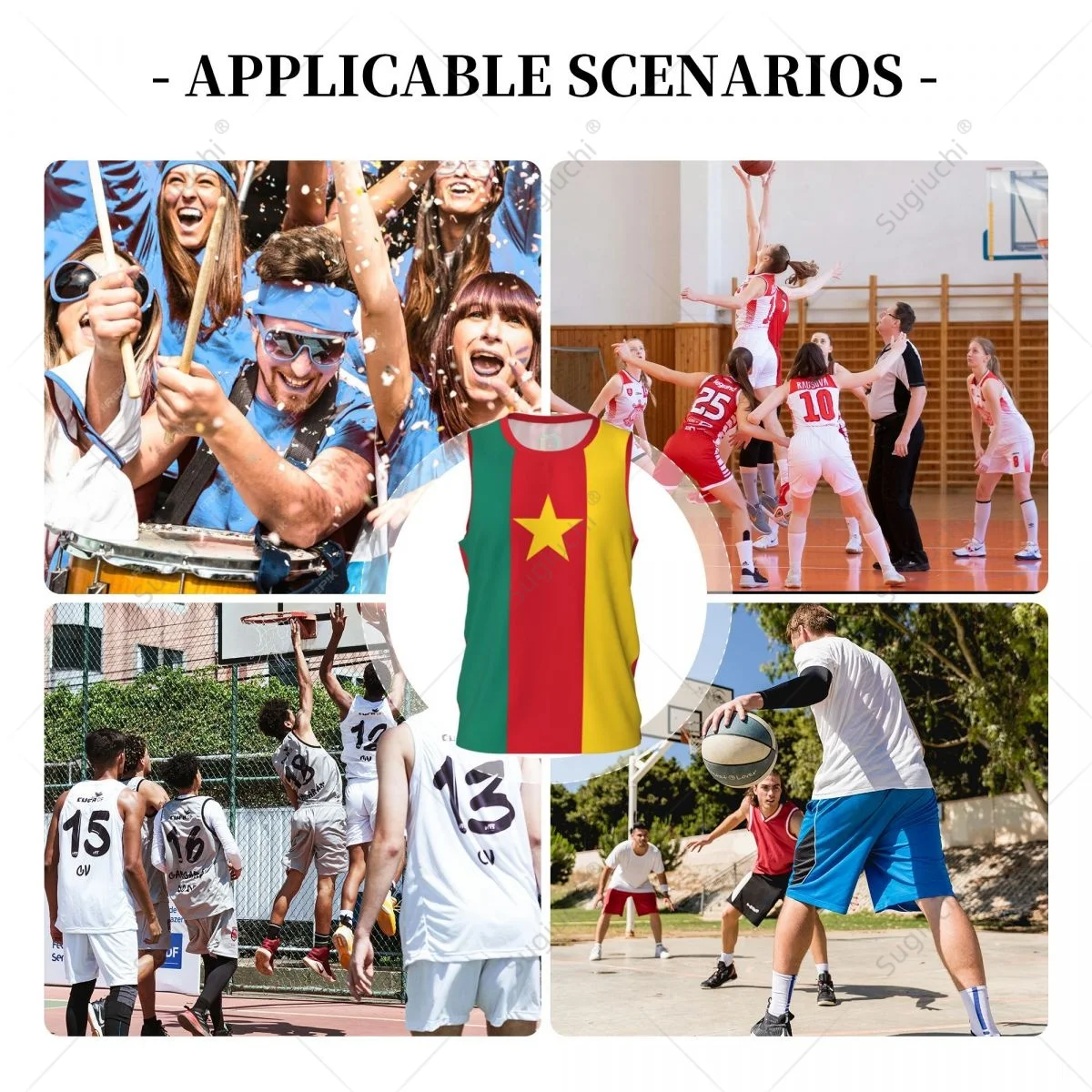 Cameroon Flag Men Basketball Sports Running Fitness Multifunction Sleeveless tshirt Exclusive Name Nunber