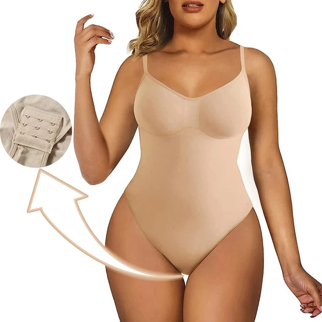 V Neck Spaghetti Strap Bodysuits Compression Tummy Full Body Shaper Open  Crotch Shapewear Slimming Sheath Smooth Out Corset - Shapers - AliExpress