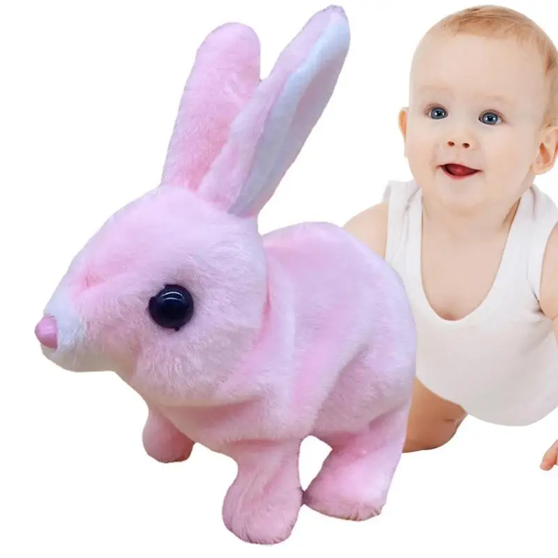 

Electronic Plush Rabbit Toy Cute Bunny Walking Jumping Talking Animal Shake Ears Cute Electric Pet For Kids Birthday Gifts