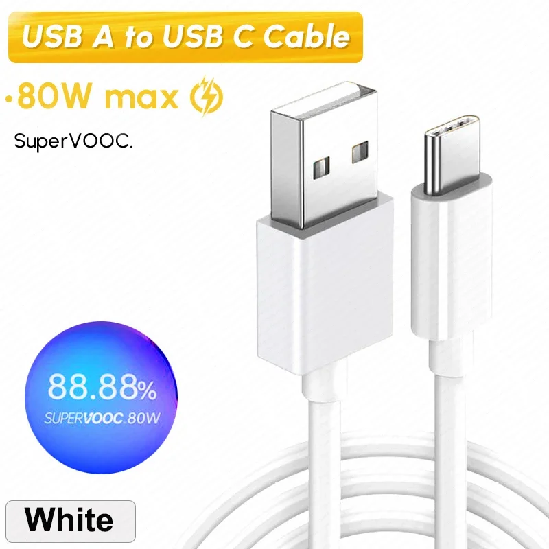 Original OPPO Fast Charging Type C Supervooc Cable 80W/65W