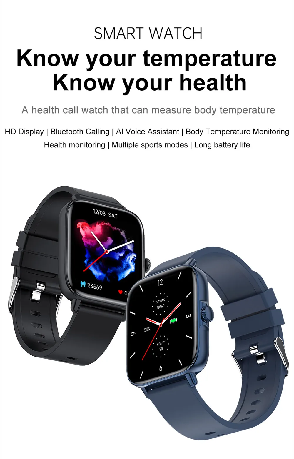 T46S Men's Smart Watch Sports Fitness Tracker Bluetooth 5.0 Call Watch Heart Rate Blood Pressure Monitoring Waterproof Bracelet
