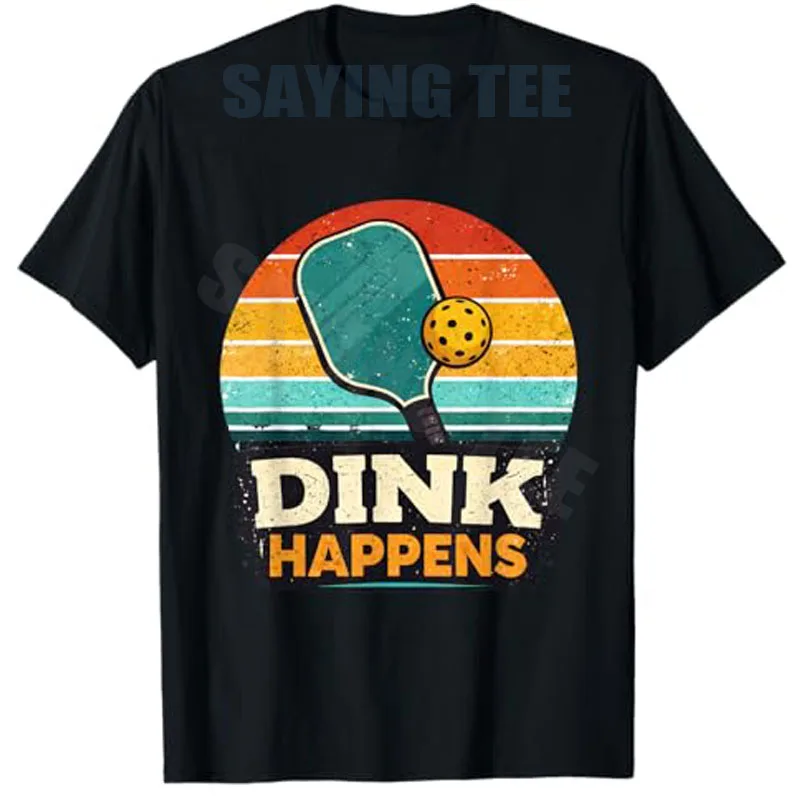 Dink Happens Pickleball Lustiges Spieler-Retro-Paddle-Ball-T-Shirt Y2k Sportbekleidung Outdoor-Kleidung für Damen und Herren Neuartiges Geschenk-T-Shirt