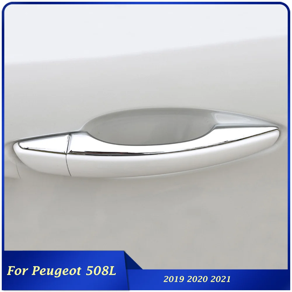 

Для Peugeot 508L ABS хромированный внешний автомобильный боковой дверной ручки облицовка полосы наклейка автостайлинг 2019 2020 2021