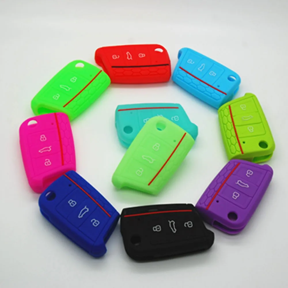 1ps Car Key Case Cover Remote 3 Buttons for Volkswagen VW Golf 7 mk7 Skoda Octavia A7 New Polo