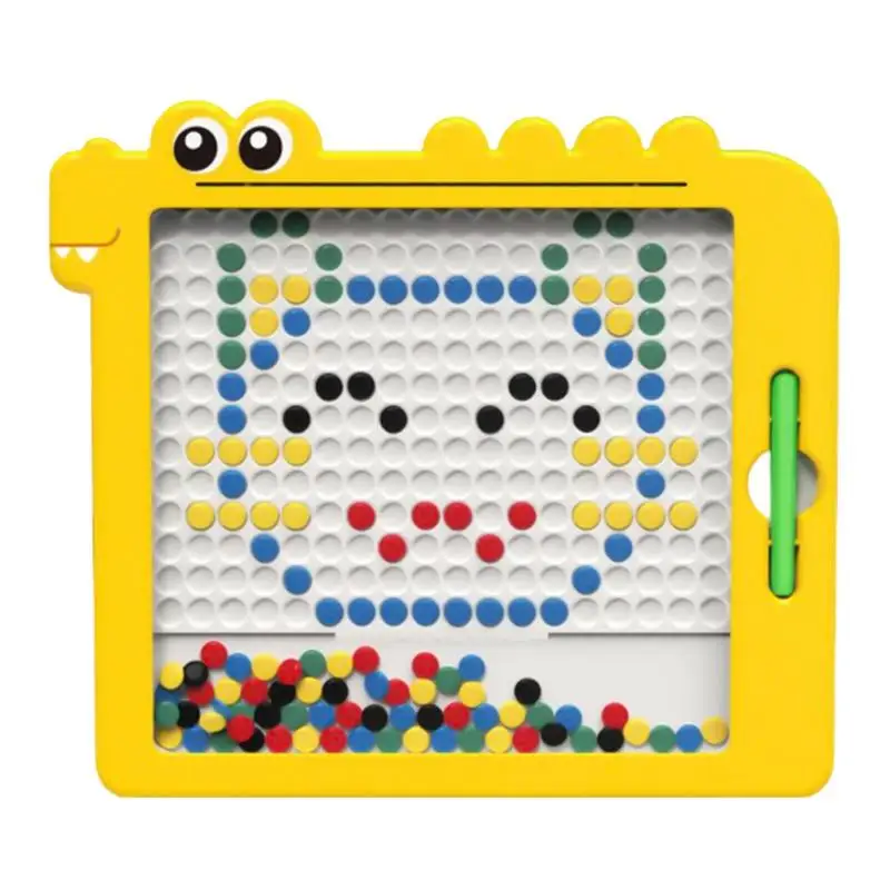 

Art Creative Dinosaur Magnetic Drawing Board For Kids Cute Dino Doodle Board With Magnetic Pen And Beads Magnetic Dot Preschool