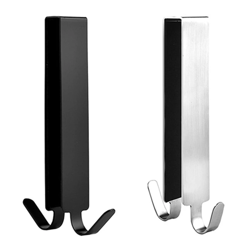 Extended Hooks Glass Shower Door Stainless Steel Towel Hooks Over Frameless Glass Wall Punch-Free Hanging Towels Dropship