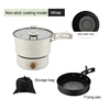 110V/220V Travel Rice Cooker Portable Split Frying Pan Electric Stew Soup Pot Boiler Cooking Skillet Mini Hotpot Food Steamer 5