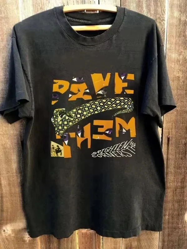 Vintage Pavement Brighten The Corners Independent Band T-Shirt Herren bedrucktes T-Shirt Sommermode Herren Casual Outdoor T-Shirt