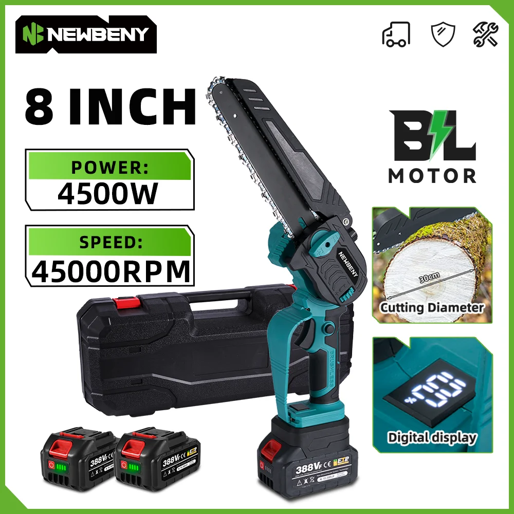 8 Inch Brushless Electric Chainsaw with Oil Cordless Garden Pruning Chainsaw Woodworking Tool For 18V Battery electric chainsaw electric saw