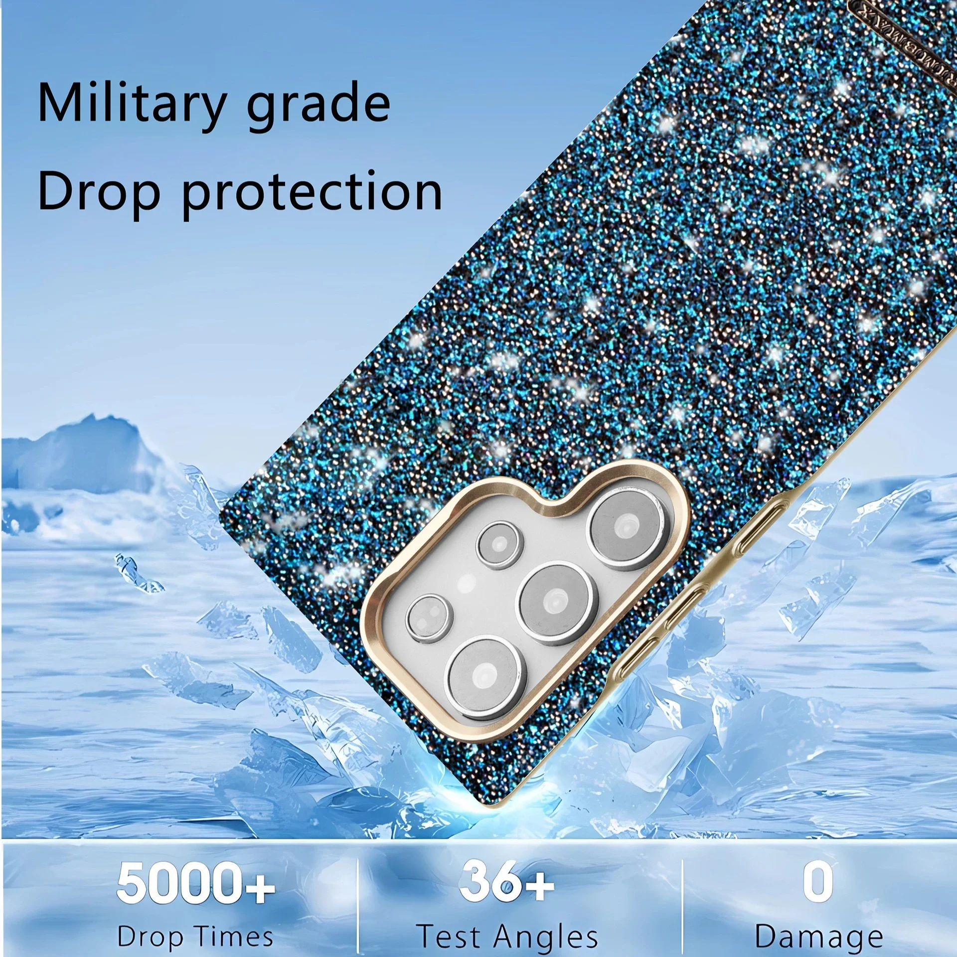 Glitter Bling Magnetic Attraction Phone Case with Electroplating Bumper