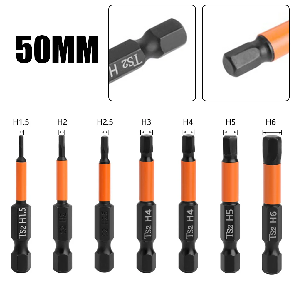 1PC Magnetische Sechskant-schraubendreher Bit H1,5-H6 Schnell Ändern Schlagschrauber Bohrmaschine Bits Set 1/4 Zoll Sechskantschaft 50mm Länge – Detail 3