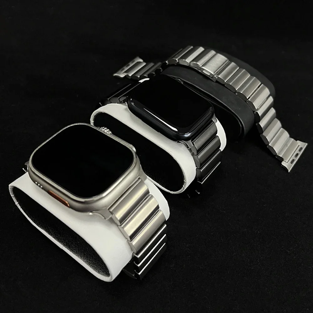 Luxury Titanium Band For Apple Watch Ultra 2 49mm 45 41 44 40 42MM Men Business Strap For iWatch Series 9 8 7 6 SE 5 4 Bracelet
