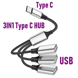 USB - C to Multi USB 2.0 Hub Splitter Adapter with 4 Ports (3 In 1 Type C)