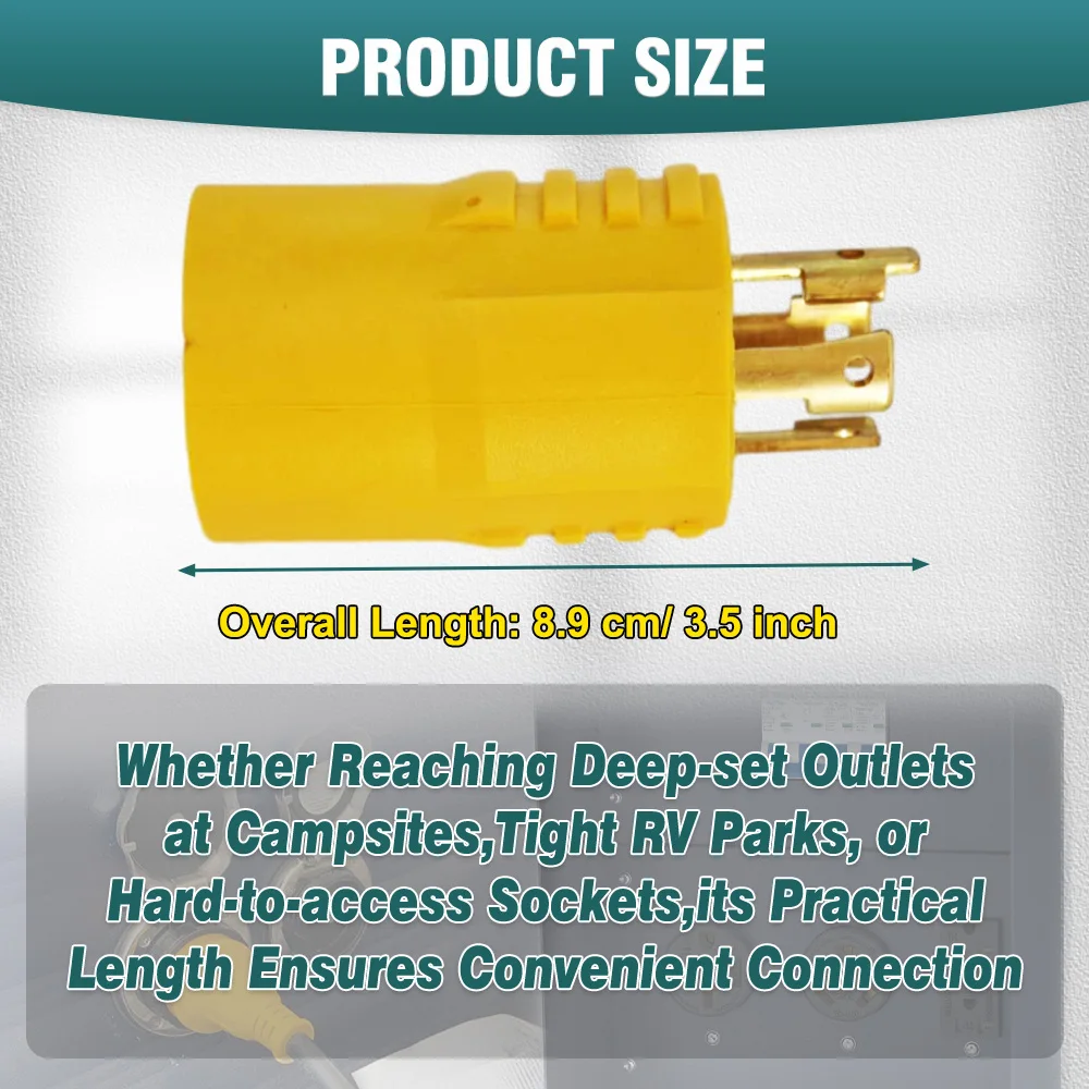 NEMA L14-30P Male to TT-30R Female Adapter 30A 125V/250V Shore Power Converter for RV/Trailer/Camper Heavy-Duty US Standard Plug