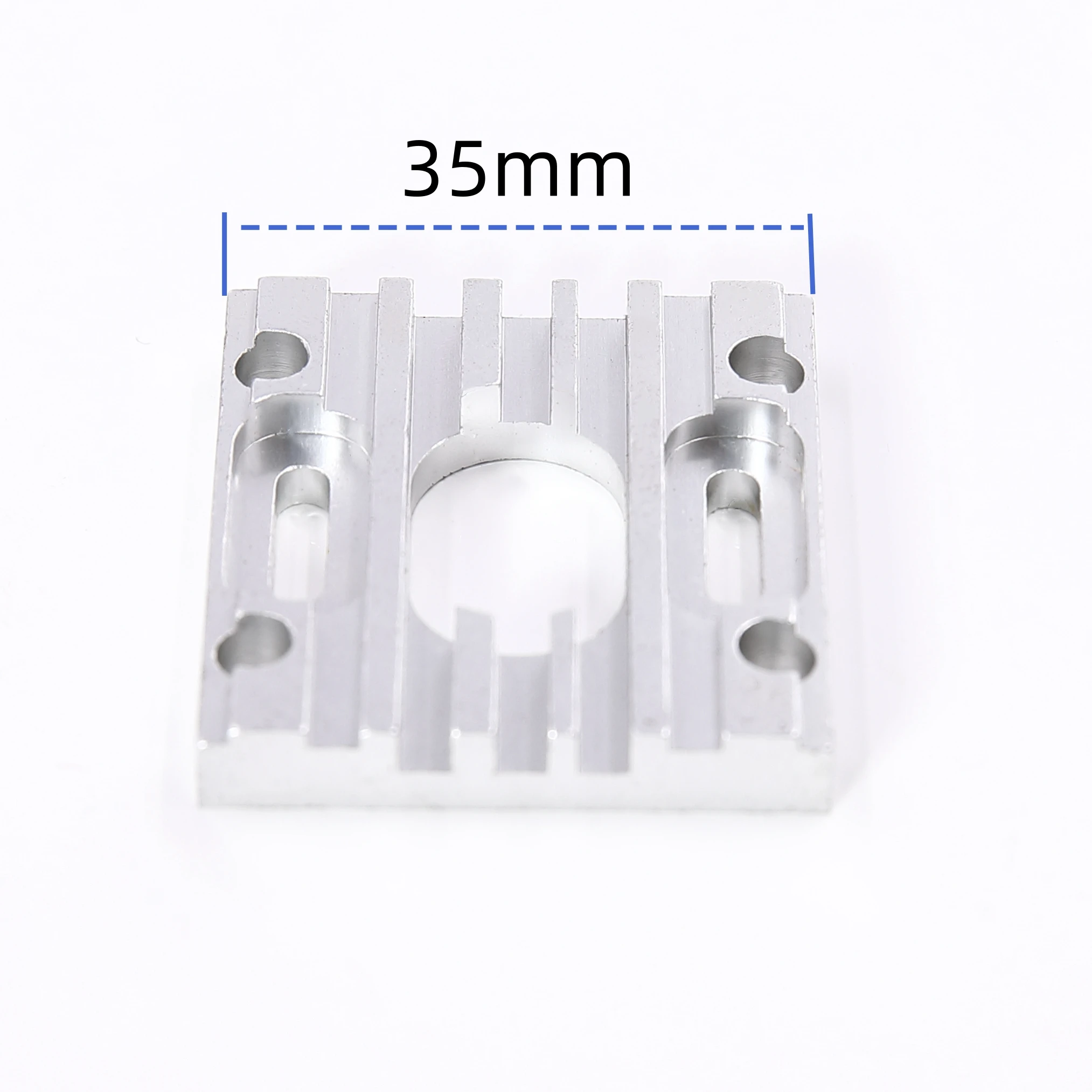 Vue latérale du support moteur hélicoptère RC T-Rex 500PRO en aluminium CNC, finition lisse.