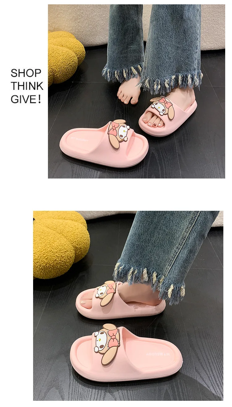 Sanrio Kuromi EVA-Slipper, süße Unisex-Paar-Hausschuhe, rutschfeste, geruchsresistente Indoor-Sandalen für die Familie – Detail 10