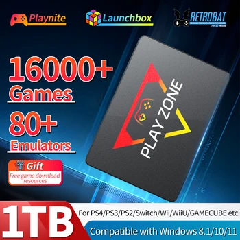 PlayZone 1TB Emulatore Console Gioco retrò portatile SSD per PS5/PS4/PS3/Xbox/Switch/WII/WIIU Gioco portatile HDD con oltre 16000 giochi 1