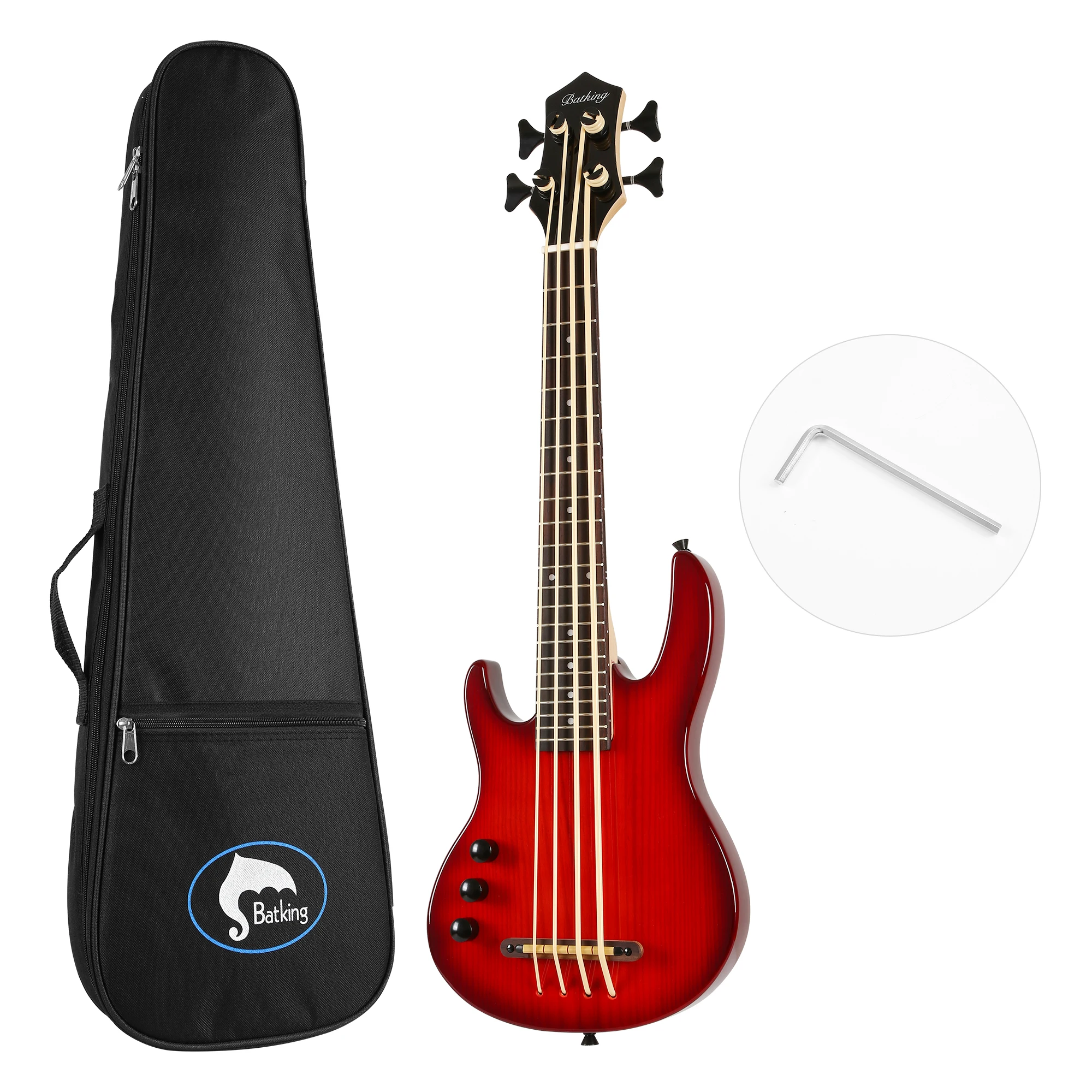 

Укулеле Batking bass fretted, электрический бас Uku с сумкой для подарка