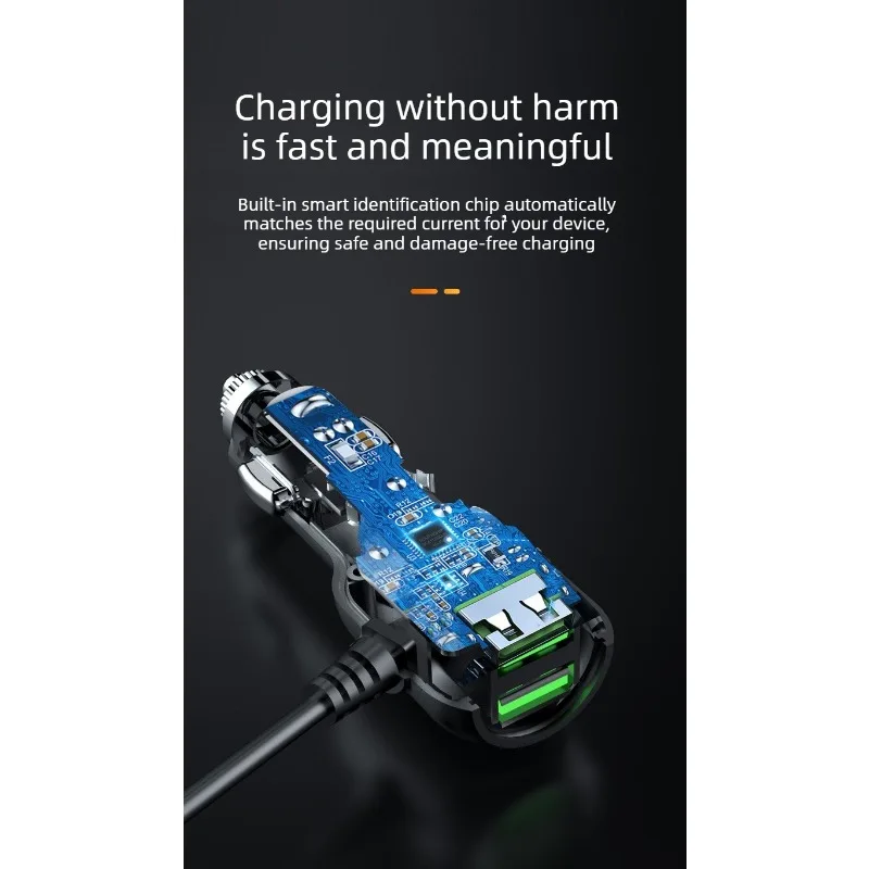 Dual-Port Fast Charger with Mini USB for Dash Cams and GPS Devices