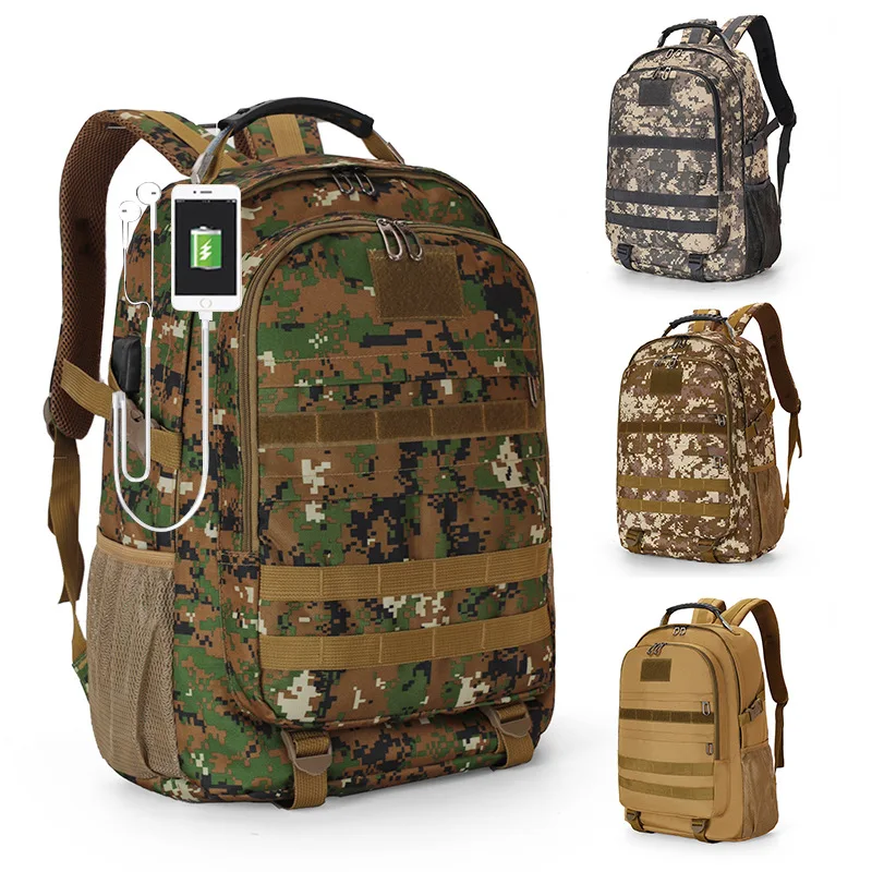 

Backpack Men's Camo Hiking Outdoor Travel Bag Large Capacity Waterproof College Students Schoolbag Oxford Cloth Hunting Bag